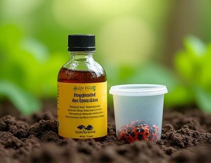 Natural pest control products, including neem concentrate and ladybird releases